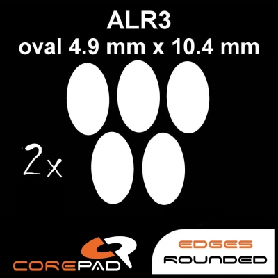 Corepad Skatez ALR 3 Patins Teflon Souris Pieds AllRound use - oval 4,9 mm x 10,4 mm