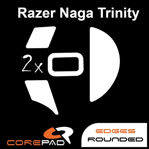 Corepad Skatez Razer Naga 2014 Left Handed Replacement mouse feet Hyperglides 